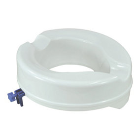 White Plastic Raised Toilet Seat - 4 Inch Height - Fits Most UK Toilet Bowls