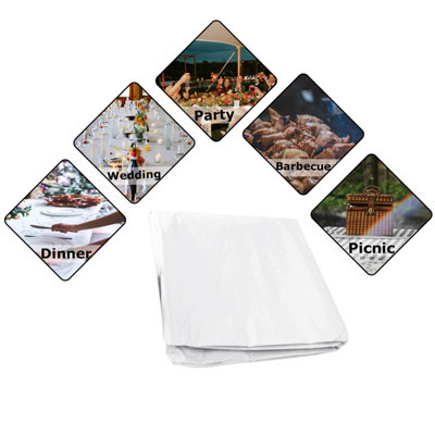 White Plastic Table Cover, Disposable Wipe Clean Waterproof Tablecloth - 54"x72"