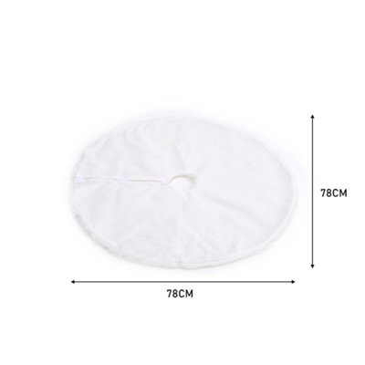 White Plush Christmas Tree Skirt Christmas Decoration Ornament 78 cm - 5