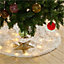 White Plush Christmas Tree Skirt Christmas Decoration Ornament 90 cm