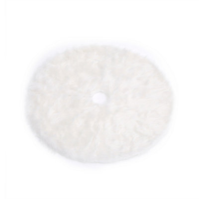 White Plush Christmas Tree Skirt Christmas Decoration Ornament 90 cm - 3