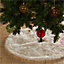 White Plush Christmas Tree Skirt Holiday Decoration Xmas Ornament 122 cm