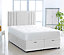 White  Plush Foot Lift Ottoman Bed With Memory Spring Mattress And  Vertical  Headboard 3FT Single