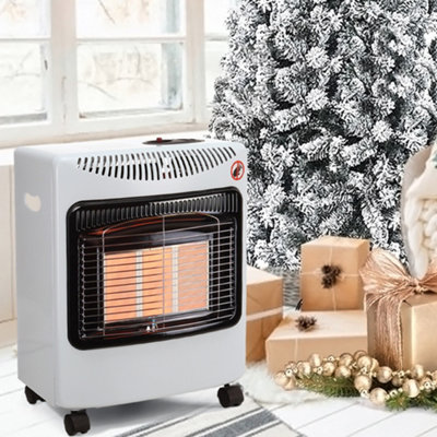 White Portable Freestanding Ceramic Infrared Heating Gas Heater Indoor with Wheels 3 Heat Settings Price Comparisons | Compare The Build