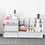 White Portable Makeup Storage Box Desk Drawers Cosmetic Organizer for Dresser and Bathroom Medium