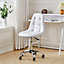 White PU Leather Swivel Adjustable Office Chair