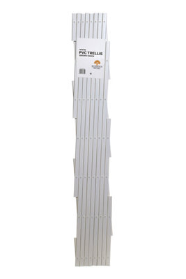 White PVC Expanding Garden Trellis Plastic Climbing Plant Frame (W)200cm x (H)100cm