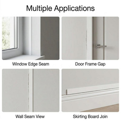White PVC Flat Bar DIY Trim, 50mm x 1 Metre Moisture Resistant Plastic ...
