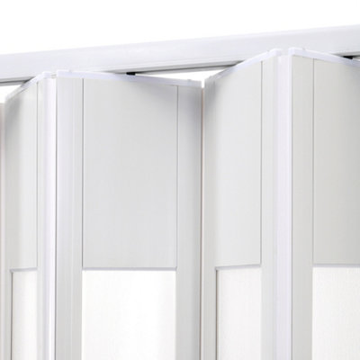 White PVC Folding Interior Door Accordion Door for Kitchen & Bathroom 81cm W x 203cm H