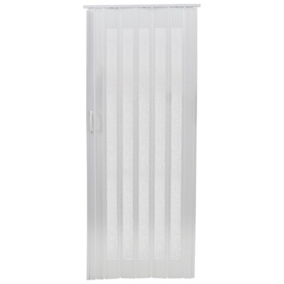White PVC Folding Interior Door Indoor Door Accordion Door Thickness 10 mm