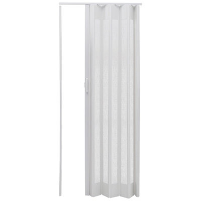 White PVC Folding Interior Door Indoor Door Accordion Door Thickness 6 mm