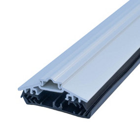 White Rafter Supported 50mm Wide AluTGlaze Aluminium Glazing Bar With Concealed Fixings For Polycarbonate Sheets and Glass - 2.5m