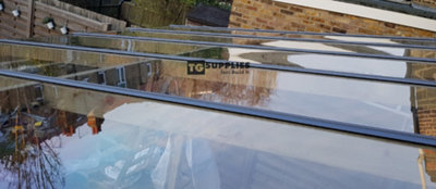 White Rafter Supported 50mm Wide AluTGlaze Aluminium Glazing Bar With Concealed Fixings For Polycarbonate Sheets and Glass - 4m - 5
