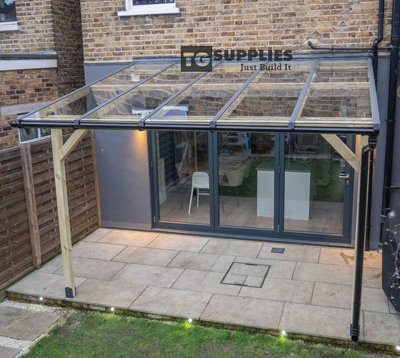 White Rafter Supported 50mm Wide AluTGlaze Aluminium Glazing Bar With Concealed Fixings For Polycarbonate Sheets and Glass - 4m - 6