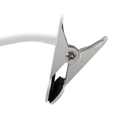 White Rechargeable 3 Speed Clip-On Fan with LED Dimmable Ring Light