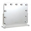 White Rectangle Frameless Hollywood Makeup Vanity Mirror with 11 LED Bulbs Dimmable, Touch Control, 50x40cm