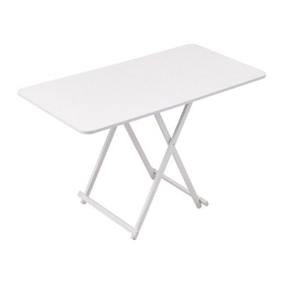 White Rectangular Foldable Dining Table for Indoor and Outdoor Use ...