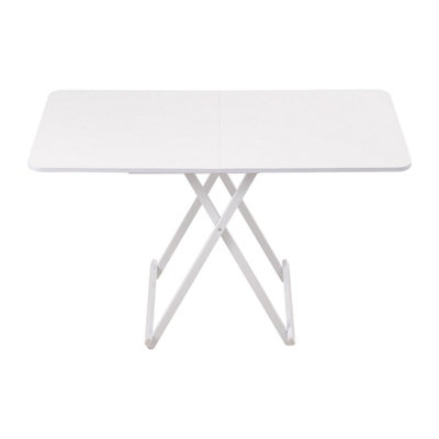 White Rectangular Foldable Dining Table for Indoor and Outdoor Use ...