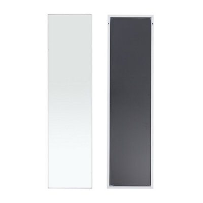 White Rectangular Framed Full Length Mirror Dressing Mirror Wall Mounted or Over Door 37 x 147 cm