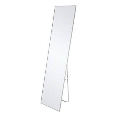 White Rectangular Freestanding or Wall Mounted Framed Full Length Mirror Dressing Mirror 150 cm x 40 cm