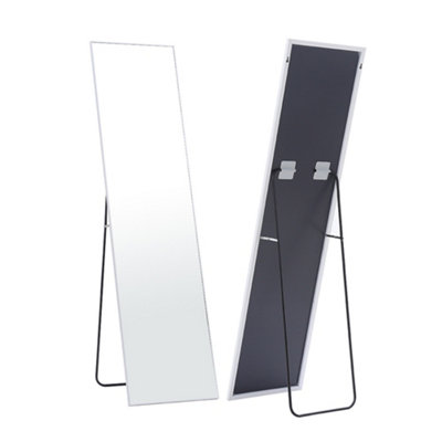 White Rectangular Wall Mounted or Freestanding Framed Full Length Mirror 37 cm x 147 cm