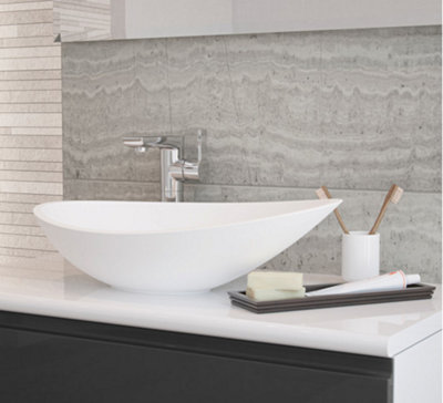 White Resin Washbowl, 564x323mm 0TH Basin Only, Requires Unslotted Waste, 5 Years Guarantee