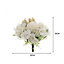 White Romantic Artificial Bouquet Faux Silk Flower for Home Wedding Decoration