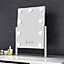 White Rotation Dressing Room Hollywood Vanity Makeup Mirror with 9 Dimmable LED Bulbs,3 Color Lighting Modes