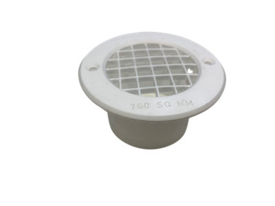 White Round 75mm Floor Vent 760sqmm