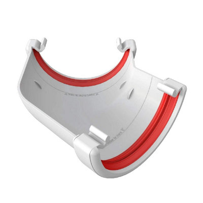 White Round Gutter 135 Degree Angle Joint, Freeflow 112mm Rain Water ...