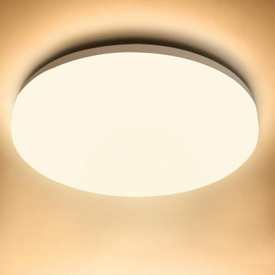 White Round LED Ceiling Light 24W IP54 Waterproof 2500lm Warm White