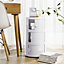 White Round Multi Tiered Plastic Bedside Storage Drawers Unit Drawer Bedside Chest 58cm H