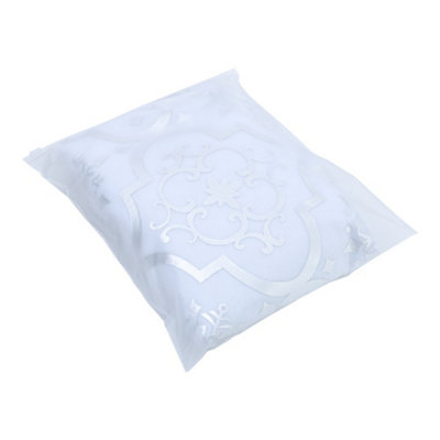 White Round Snowflake Christmas Tree Base Skirt Xmas Ornament with Hanging Stocking Dia 120cm - 6