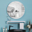 White Round Wall Mounted Framed Bathroom Mirror 50 cm