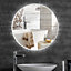White Round Wall Mounted Framed Bathroom Mirror 50 cm