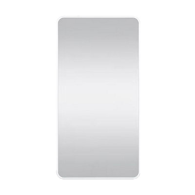 White Rounded Rectangle Wall Metal Mirror 75cm