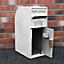 White Royal Mail Post Box with Floor Stand ER Cast Iron Wall Mounted Wedding Authentic Pillar Lockable Post Office Letter Box