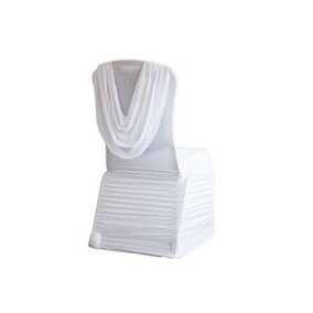 White Ruffled Chair Cover - Pack of 1