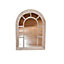 White Rustic Window Style Arched Wall Mirror 70x50cm