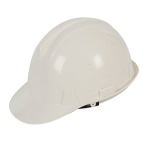 White Safety Adjustable Hard Hat Protection Building Work Site Builders