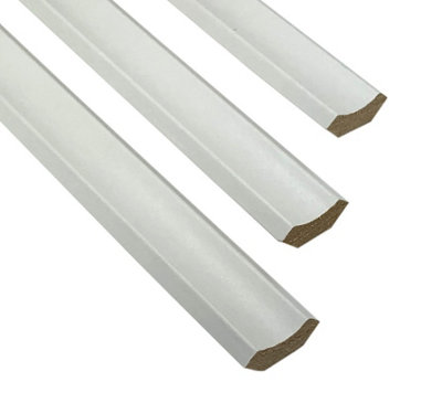 White Scotia Beading Flooring Edging Strips 10 x 2.4m Long Lengths - 24metres total - Laminate And Wood Beading