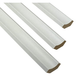 White Scotia Beading Flooring Edging Strips 2.4m Long Length 10 Piece Pack