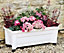 White Self Watering Wheeled Planter - 79x35cm UV & Weather Resistant Garden Flower Pot - 7.6L Water Reservoir
