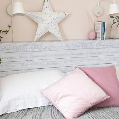 White Shabby Wood Effect Self-Adhesive Vinyl Decor DIY Arts Craft Furniture Wall