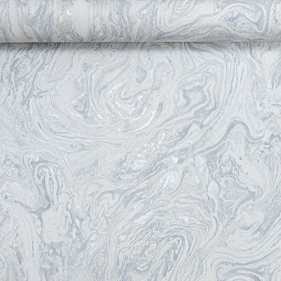 White Silver Marble Wallpaper Metallic Glitter Effect HeavyWeight Paste The Wall