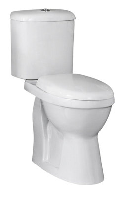 White Single Flush Comfort Height Toilet Pan, Cistern & Soft Close Seat