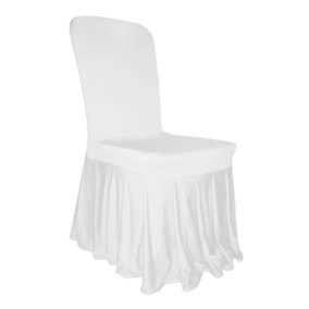 White Skirt Style Chair Covers for Wedding - Pack of 10