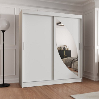 ヒトミ様 ブルゾン Sオフ白 White Sliding Wardrobe 180cm - Bright, Spacious Organisation Solution