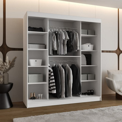 ヒトミ様 ブルゾン Sオフ白 White Sliding Wardrobe 180cm - Bright, Spacious Organisation Solution