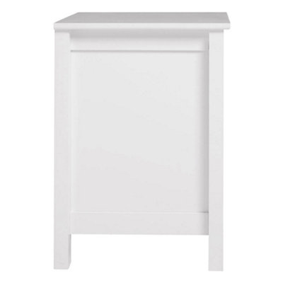 White Small Side Table with Drawer for Living Room